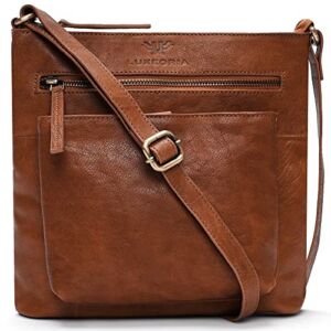 Luxeoria Genuine Leather Crossbody Sling Bag for Women Classy Light Brown