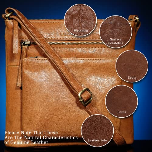 Luxeoria Genuine Leather Crossbody Sling Bag for Women Classy Light Brown | The Storepaperoomates Retail Market - Fast Affordable Shopping