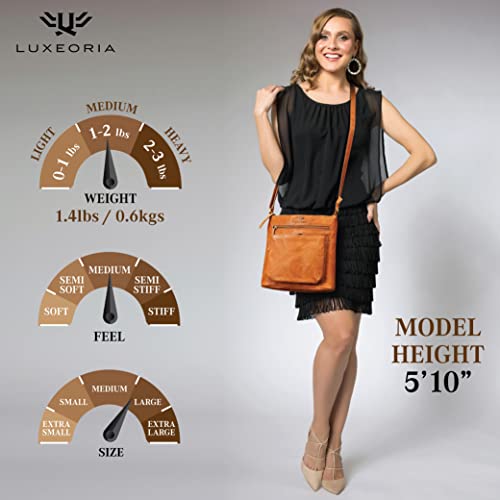 Luxeoria Genuine Leather Crossbody Sling Bag for Women Classy Light Brown | The Storepaperoomates Retail Market - Fast Affordable Shopping