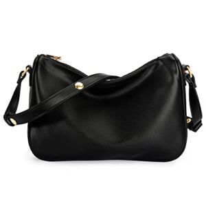 Montana West Large Shoulder Bag for Women Leather Crossbody Bag Classic Handbag & Purse MWC-120BK, Black