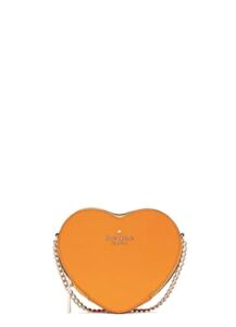 Kate Spade New York Love Shack Mini Heart Crossbody Bag Chain Purse (Orange)