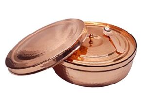 Copper Hammered Spice Box For Home And Kitchen In 7 Pcs Bowl 100 Ml Capacity Each One Handcrafted Copper Spice Box for Kitchen Masala Dabba Jars Set By ORNATE INTERNATIONAL.