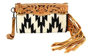 American Darling Aztec And Fringe Clutch In White ADBG344AS