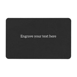 Personalized Text Engraving Wallet Insert Card (Black)