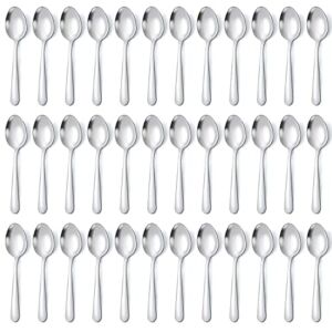 36-Piece Tea Spoons Set, Funnydin 5.9″ Stainless Steel Tea Spoons Silverware, Durable Small Spoons, Cost-effective Tea Spoon Set of 36 for Home Kitchen Restaurant – Mirror Polished, Dishwasher Safe