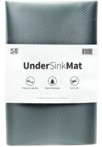 S&T INC. Under The Sink Mat, Shelf Liners for Kitchen Cabinets Non Adhesive, Water Resistant and Plastic Kitchen Shelf Liner, Charcoal, 24 in. x 30 in.