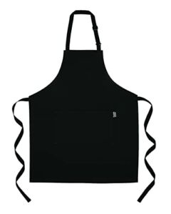 Pookie Home Black Kitchen Apron | Double Pockets, Adjustable Straps Bib Apron for Women and Men | Premium Durable Fabric | Water Resistant Apron for Kitchen, Chef, Server, Grill, Barber, Stylist