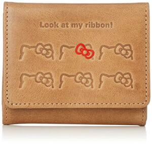 moz Hello Kitty No.87061 Compact Tri-Fold Wallet, Mini Wallet, Camel, One Size, camel, One Size