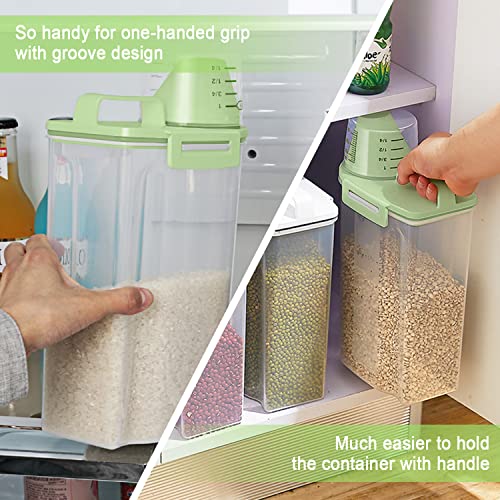 TBMax Small Rice Storage Container -5 Lbs Cereal Dispenser with Measuring Cup, Airtight Dry Food Container Bin for Kitchen Pantry Storage Organization -Green | The Storepaperoomates Retail Market - Fast Affordable Shopping