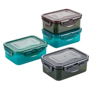 LocknLock ECO Food Storage Containers/Bin Set/BPA-Free/Dishwasher Safe, Rectangular, 4 Piece – Rectangle, Assorted Colors
