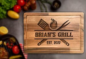 Customized Grill Cutting Boards, Personalized Walnut Cutting Board, BBQ Grilling Gift For Men, Fathers Day Gifts, Chopping Board For Butchers, Dad Gifts, Kitchen Decor, Cooking Gifts