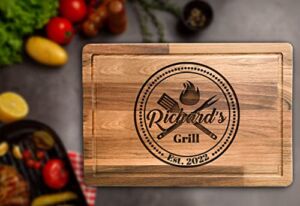 Personalized Cutting Boards, Custom Dad Gifts, Fathers Day Gifts, Grilling Cutting Board, Cooking BBQ Gift For Men, Chopping Board For Butchers, Kitchen Decor, Wedding Anniversary, Housewarming Gift
