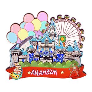 American Anaheim City Magnet 3D Wooden Landmarks Classic Fridge Magnets Handcrafted Crafts Travel Souvenirs Gifts Collections Home & Kitchen Decorations-2