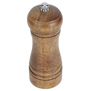 Wood Pepper Grinder, Anti-rust Pepper Grinder Non‑slip for General Purpose for Professional Use for Home for Kitchen(5 inches)