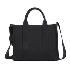 MOMEITU Ladies Handbags Large Capacity Tote Bags Shopping Bags Simple Tote Shoulder Bags Black Tote Bags (black)