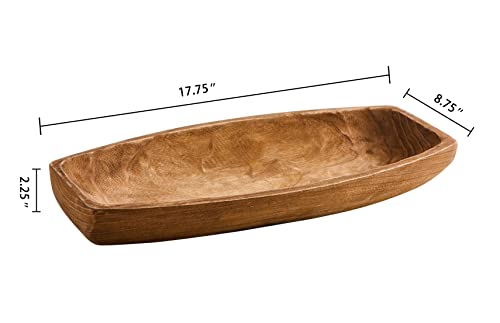 Uziass Wood Dough Bowl, 17.75″x 8.75″ Hand Carved Wooden Dough Bowls for Decor Rustic Wood Dough Bowls Decorative Wooden Dough Fruits Bowl for Table Centerpiece Dining Living Room Home Kitchen Decor | The Storepaperoomates Retail Market - Fast Affordable Shopping