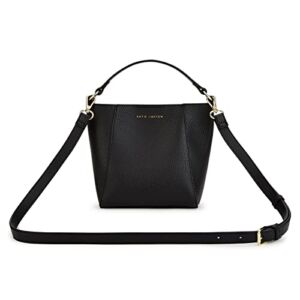 KATIE LOXTON Lyra Womens Small Vegan Leather Convertible Top Handle Crossbody Handbag Purse Black