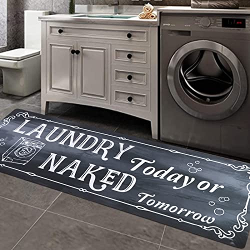 Falflor Farmhouse Laundry Room Rug Runner 20″X59″ Non Slip Waterproof Laundry Floor Mat Durable Entrance Rug Area Rug for Kitchen Washhouse Hallway Entryway(Black) | The Storepaperoomates Retail Market - Fast Affordable Shopping