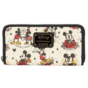 Loungefly Disney Mickey and Minnie Mouse Tattoo Art Faux Leather Wallet