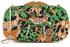 Rhinestone Crystal Evening Clutch Bag Animal Pattern Designer Purses for Women