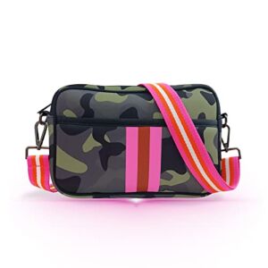 Crossbody Bags For Women,Neoprene Bag,Neoprene Crossbody Bag,Messenger Bag Neoprene Tote Bag by NIDOOT,Women/Teenage Girls Gifts Ideas(Green Camouflage)