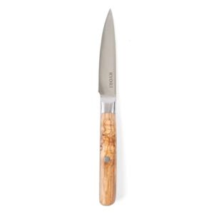 Ryori 3.5 inch Sharp Paring Knife | German High Carbon Stainless Steel Blade Kitchen Knife | Ergonomic Olive Wood Handle Chopping Knife for Home or Professional Use