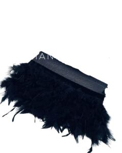 Handmade Feather Black Wedding Bag Evening Feather Handbag