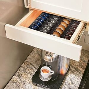 RAMIEYOO Coffee Capsule Storage Drawer Tray,Drawer Insert Organizer Holds 36pods Compatible with Nespresso Vertuo Vertuoline Capsules for Kitchen,Home,Office(Waterproof/Washable)