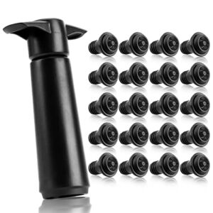 20 Pieces Wine Stoppers with Vacuum Pump Wine Preserver Vacuum Bottle Stopper Wine Keeper Wine Vacuum Stoppers Wine Saver Vacuum Pump for Kitchen Home Bar Office, Gifts for Wine Lovers