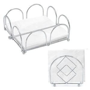 Kitwinney Napkin Holder, 2 Pack Flat Metal Napkin Holders for Table and Kitchen, Freestanding Solid Steel Wire Paper Tissue Stand or Dispenser for Home Dinning Room, Restaurant, Bar Party Decor