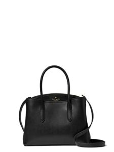 Kate Spade Rory Saffiano Leather Medium Satchel Crossbody Bag Purse Handbag (BLACK)