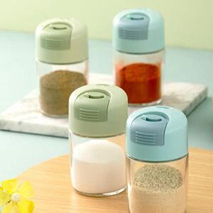 2 Pcs Adjustable Salt and Pepper Shakers, Precise Quantitative 1g or 1.5g Salt Seasoning Bottle Cans Salt Control Bottle Suitable for Home Kitchen, Picnic, Camping