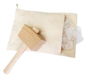 Lewis Ice Bag and Wooden Ice Mallet,Manual Ice Crusher for Breaking Ice,Thick Canvas Bag,Beech Wooden Mallet,Crushed Ice for Home,Bar Tools Kitchen Accessories,2 Pcs Set