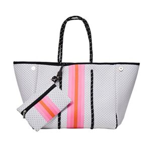Tote Bag for Women,Neoprene Bag,Beach Bag, Large Tote Bags,Handbags for Women by Termusail (cold white)