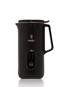 NUTR Machine Automatic Nut Milk Maker, Homemade Almond, Oat, Coconut, Soy, or Plant Based Milks and Non Dairy Beverages, Boil and Blend Single Servings, Stainless Steel, Self-Cleaning, Black/Rose Gold