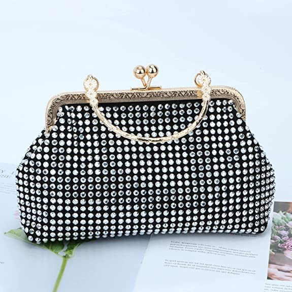 Rhinestone Clutch Purses for Women Evening Party Crossbody Bag Wedding Purses Cocktail Prom Handbags(Silver) | The Storepaperoomates Retail Market - Fast Affordable Shopping