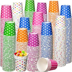 Mimorou 600 Pack 5oz Paper Cups Multicolor Paper Disposable Cups, Mouthwash Cups Disposable Beverage Drinking Cup Disposable Bathroom Cups for Party, Home, Office, Travel & Event (Polka Dot)