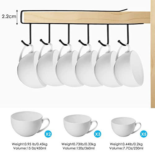 Fusiontec 3pcs x 6 Hook Under Cabinet Mug Hanger – Adhesive Cup Holder Hanger Under Cabinet – Coffee Cup Mug Holder Hanger for Kitchen – Fit for 1 Inch Thickness Shelf or Less (Black) | The Storepaperoomates Retail Market - Fast Affordable Shopping
