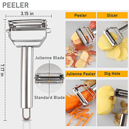 Apple Corer – Premium Stainless Steel Sharp Serrated Blade Pears/Fruit/Cupcake Core Remover Tool & Multifunctional Y Peeler, Home/Kitchen Gadgets Gift | The Storepaperoomates Retail Market - Fast Affordable Shopping