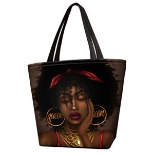 IAGM Christmas Xmas Gift African American Tote Bag for Women African Shoulder Handbag Black Woman Satchel Bag For Work School