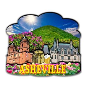 Asheville North Carolina Refrigerator Magnets 3D Wood Products Friction Resistant Travel Souvenirs Home and Kitchen Decor-2