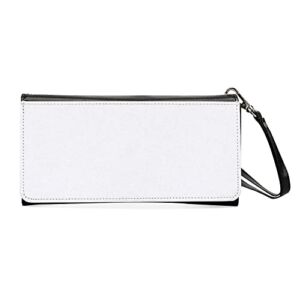 Sublimation Heat Transfer Wallet Blank, Fashion Ladies Leather Clutch Wallets, Large Capacity Secure Buckle Leather Clutch Wallet, Wristlet Bag, DIY Craft Long Purse for Women Girl Gift