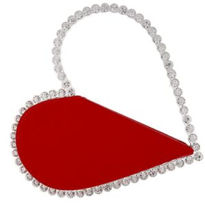 Sweet Purses and Handbags Evening Clutch Bags Classic Wedding Party Heart Bag for Women (Red)