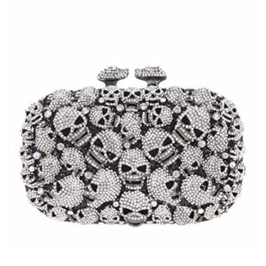 DJBM Glitter Skulls Rhinestone Purse Women’s Clutch Handbags Crystal Evening Bags Diamond Evening Clutches for Party Prom