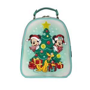 Loungefly Disney Mickey Mouse Sensational Six Christmas Light-Up Womens Double Strap Shoulder Bag Mini Backpack Purse