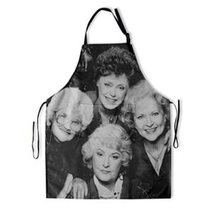 Golden Girls Apron with Pockets Waterproof Kitchen Aprons with Adjustable Neck Straps and Long Ties,Bib Apron for Cooking Baking Gardening Washing