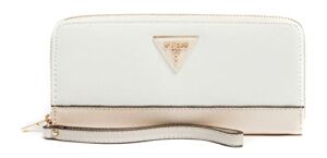 GUESS womens Laurel Large Zip Around Wallet, White Multi, one size US