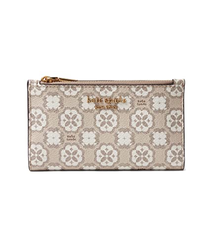 Kate Spade New York Spade Flower Monogram Coated Canvas Small Slim Bifold Wallet Natural Multi One Size | The Storepaperoomates Retail Market - Fast Affordable Shopping