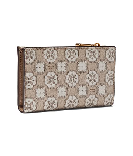 Kate Spade New York Spade Flower Monogram Coated Canvas Small Slim Bifold Wallet Natural Multi One Size | The Storepaperoomates Retail Market - Fast Affordable Shopping