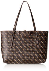 GUESS Womens Eco Brenton tote, Brown Logo, One Size US